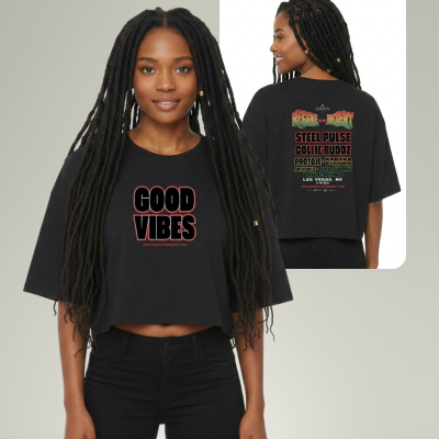 Ladies 2026 Good Vibes Premium Crop Top